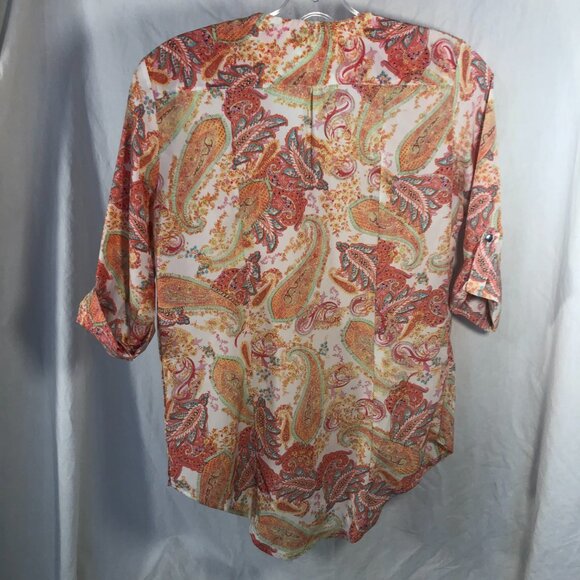 Pastel Paisley Roll-Sleeve top - Picture 5 of 6